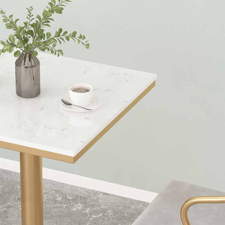 Metal Traditional Luxury Round Table White Stone Top Table with Pedestal Base Clearhalo 'Dining Tables & Seating' 'Dining Tables' 'dining_table' 'furn' 'furn_dining_table' 'Furniture' 'Kitchen & Dining Furniture' 5897917