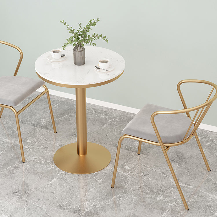 Metal Traditional Luxury Round Table White Stone Top Table with Pedestal Base Clearhalo 'Dining Tables & Seating' 'Dining Tables' 'dining_table' 'furn' 'furn_dining_table' 'Furniture' 'Kitchen & Dining Furniture' 5897922