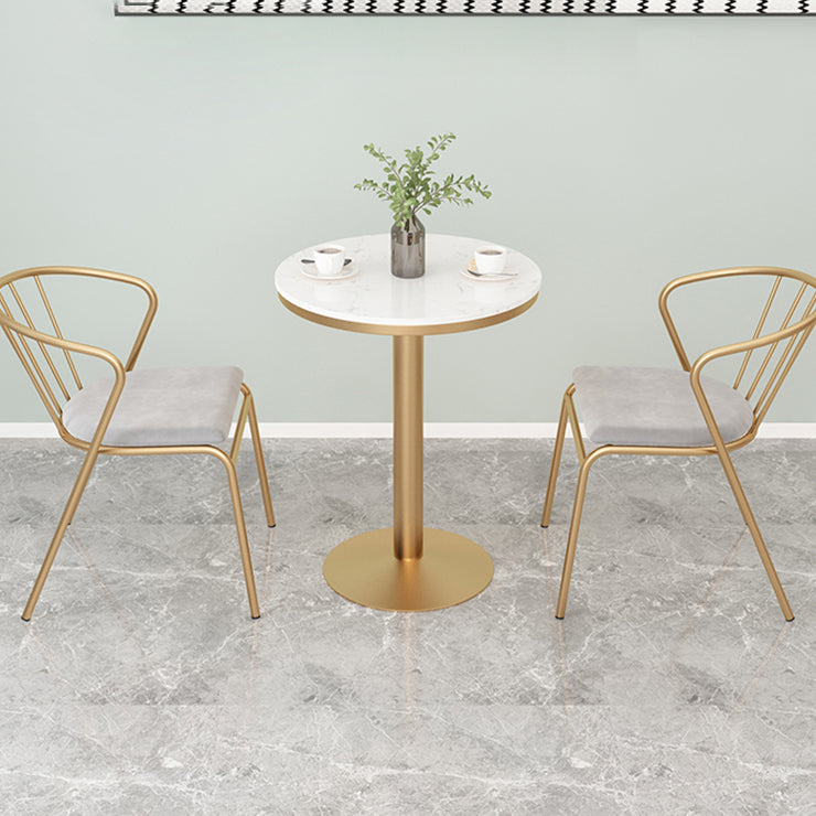Metal Traditional Luxury Round Table White Stone Top Table with Pedestal Base Clearhalo 'Dining Tables & Seating' 'Dining Tables' 'dining_table' 'furn' 'furn_dining_table' 'Furniture' 'Kitchen & Dining Furniture' 5897923