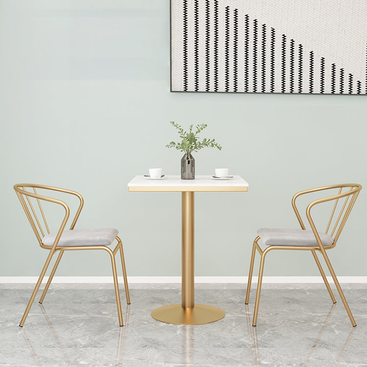 Metal Traditional Luxury Round Table White Stone Top Table with Pedestal Base Clearhalo 'Dining Tables & Seating' 'Dining Tables' 'dining_table' 'furn' 'furn_dining_table' 'Furniture' 'Kitchen & Dining Furniture' 5897926