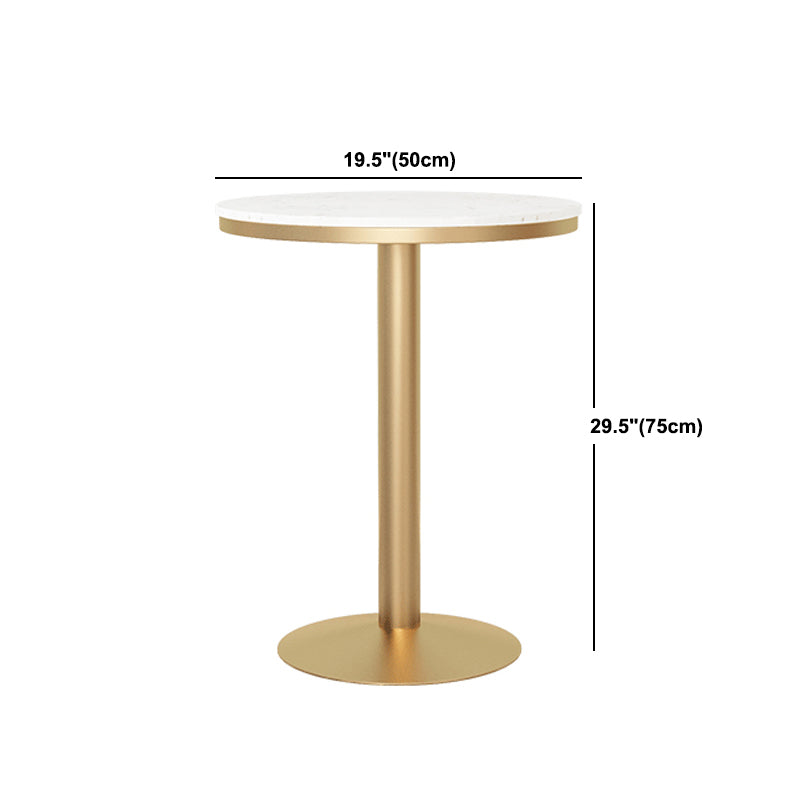 Metal Traditional Luxury Round Table White Stone Top Table with Pedestal Base Clearhalo 'Dining Tables & Seating' 'Dining Tables' 'dining_table' 'furn' 'furn_dining_table' 'Furniture' 'Kitchen & Dining Furniture' 5897928