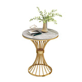 Metal Traditional Luxury Round Table 29.5"H Stone Top Dining Table with Pedestal Base Clearhalo 'Dining Tables & Seating' 'Dining Tables' 'dining_table' 'furn' 'furn_dining_table' 'Furniture' 'Kitchen & Dining Furniture' 5897955