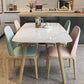 Modern Stone Top Dinner Table Natural Finish Legs Dinner Room Kitchen Table