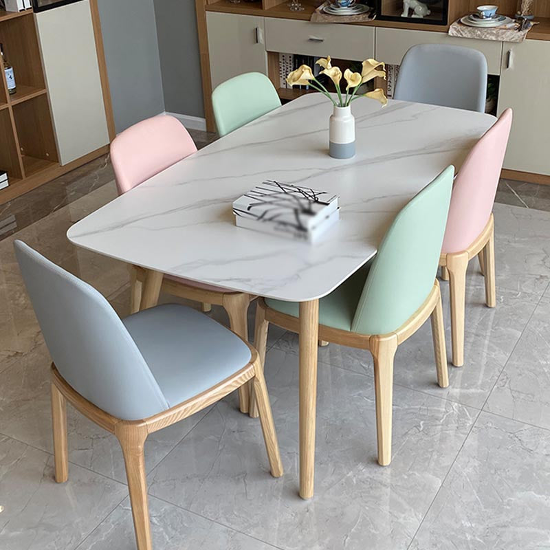 Moderne stenen top eettafel natuurlijke afwerking benen Diner Room keukentafel