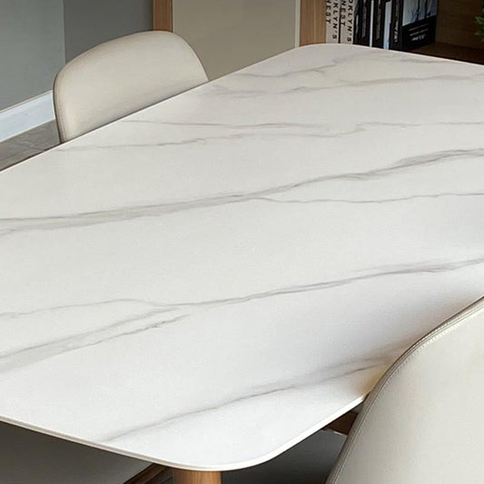 Moderner Stein Top Esstisch natürliche Finish Legs Esszimmer Küchentisch