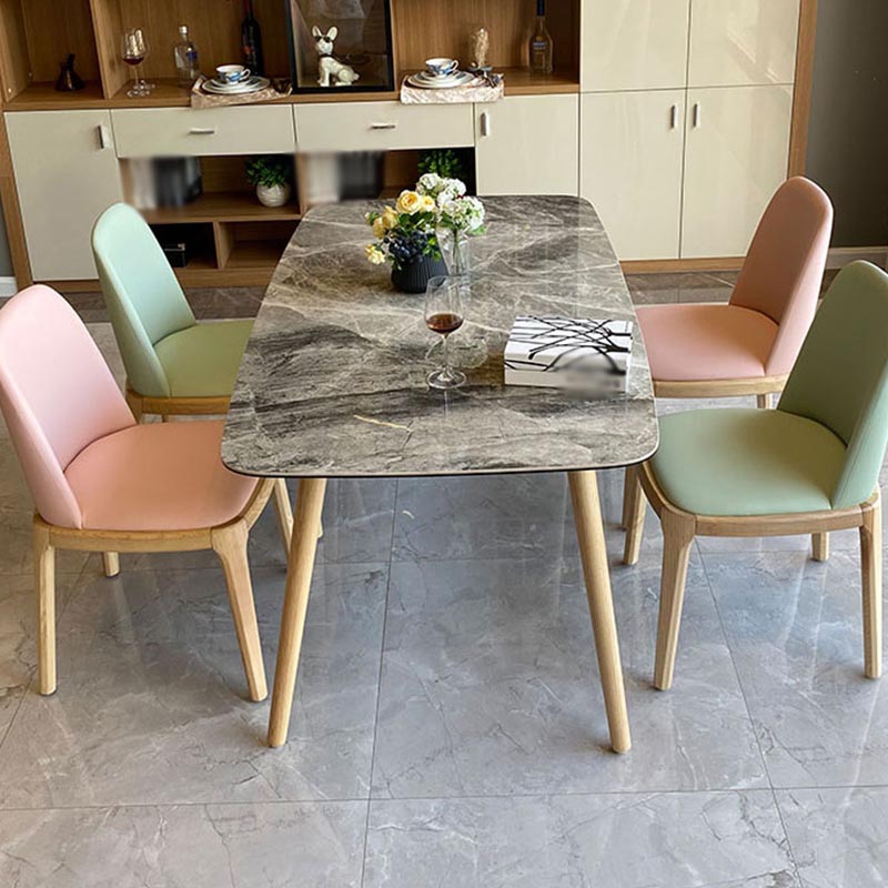 Moderne stenen top eettafel natuurlijke afwerking benen Diner Room keukentafel