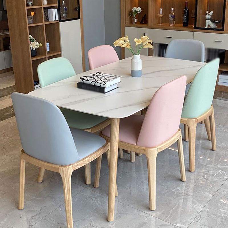 Moderne stenen top eettafel natuurlijke afwerking benen Diner Room keukentafel