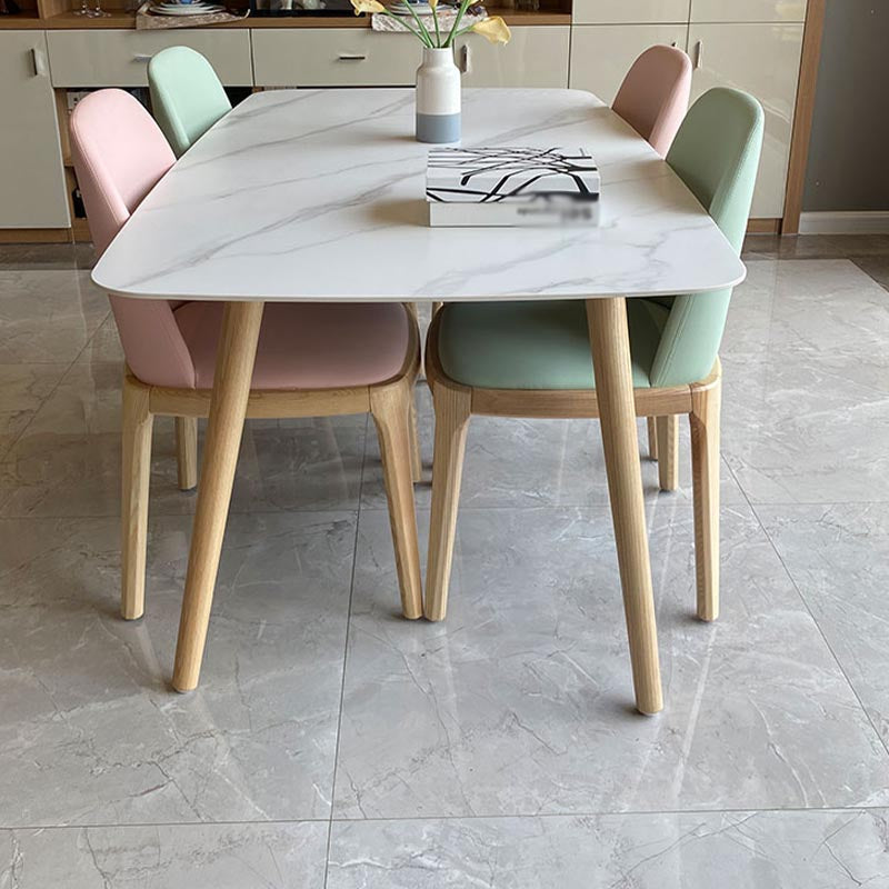 Moderne stenen top eettafel natuurlijke afwerking benen Diner Room keukentafel