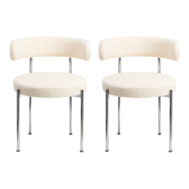 Eigentijdse stijl eetstoelen gestoffeerd open achterkant armloze stoel voor thuis