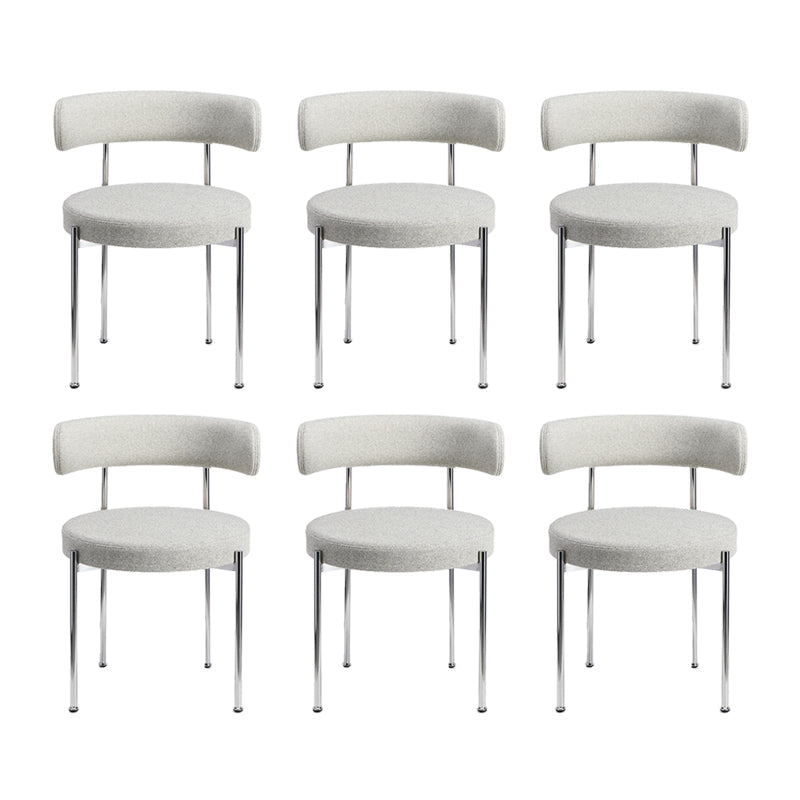 Eigentijdse stijl eetstoelen gestoffeerd open achterkant armloze stoel voor thuis