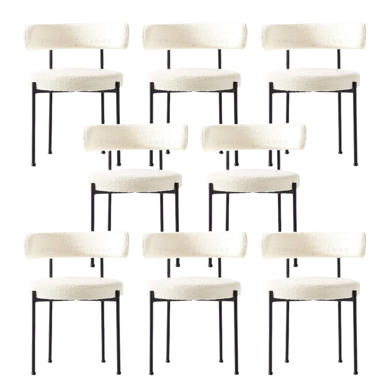 Eigentijdse stijl eetstoelen gestoffeerd open achterkant armloze stoel voor thuis