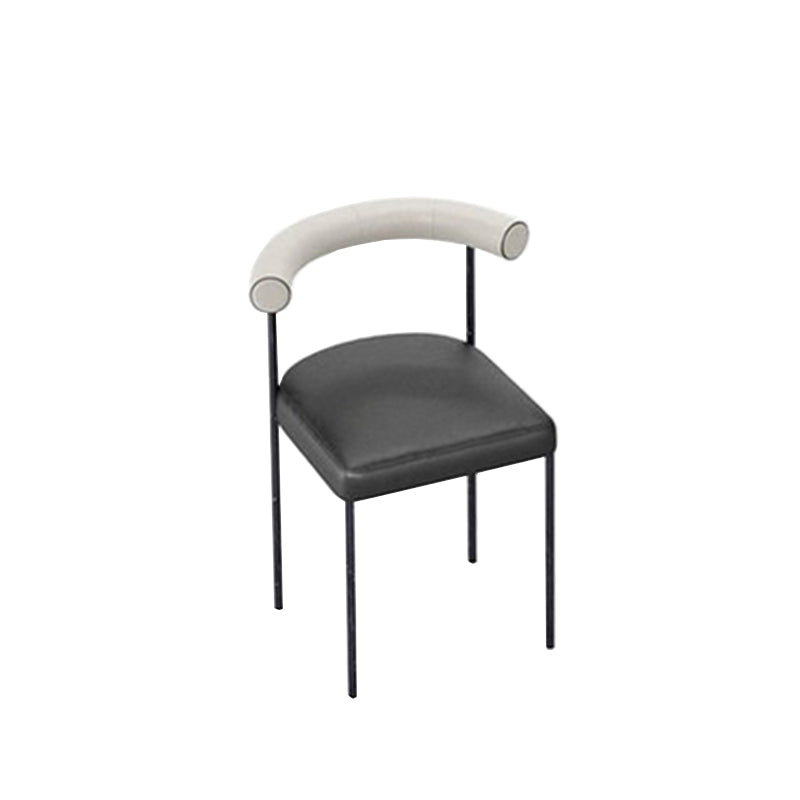Open Back Dining Side Chair Contemporary Armless Dining Chairs for Home Beige Black 1 Piece Clearhalo 'Dining Chairs' 'Dining Tables & Seating' 'dining_chair' 'furn' 'furn_dining_chair' 'Furniture' 'Kitchen & Dining Furniture' 5898084