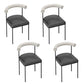 Open Back Dining Side Chair Contemporary Armless Dining Chairs for Home Beige Black 4 Piece Set Clearhalo 'Dining Chairs' 'Dining Tables & Seating' 'dining_chair' 'furn' 'furn_dining_chair' 'Furniture' 'Kitchen & Dining Furniture' 5898088