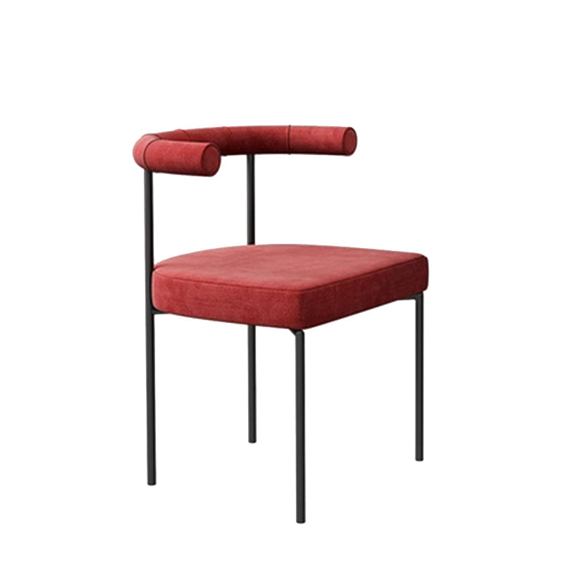 Open Back Dining Side Chair Contemporary Armless Dining Chairs for Home Red 1 Piece Clearhalo 'Dining Chairs' 'Dining Tables & Seating' 'dining_chair' 'furn' 'furn_dining_chair' 'Furniture' 'Kitchen & Dining Furniture' 5898093