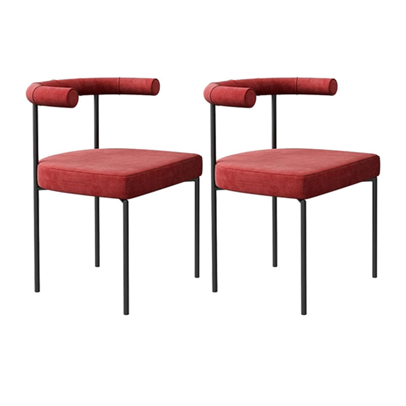 Open Back Dining Side Chair Contemporary Armless Dining Chairs for Home Red 2 Piece Set Clearhalo 'Dining Chairs' 'Dining Tables & Seating' 'dining_chair' 'furn' 'furn_dining_chair' 'Furniture' 'Kitchen & Dining Furniture' 5898096