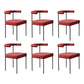 Open Back Dining Side Chair Contemporary Armless Dining Chairs for Home Red 6 Piece Set Clearhalo 'Dining Chairs' 'Dining Tables & Seating' 'dining_chair' 'furn' 'furn_dining_chair' 'Furniture' 'Kitchen & Dining Furniture' 5898100