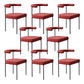 Open Back Dining Side Chair Contemporary Armless Dining Chairs for Home Red 8 Piece Set Clearhalo 'Dining Chairs' 'Dining Tables & Seating' 'dining_chair' 'furn' 'furn_dining_chair' 'Furniture' 'Kitchen & Dining Furniture' 5898101