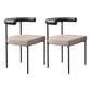 Open Back Dining Side Chair Contemporary Armless Dining Chairs for Home Black Beige 2 Piece Set Clearhalo 'Dining Chairs' 'Dining Tables & Seating' 'dining_chair' 'furn' 'furn_dining_chair' 'Furniture' 'Kitchen & Dining Furniture' 5898105