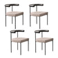 Open Back Dining Side Chair Contemporary Armless Dining Chairs for Home Black Beige 4 Piece Set Clearhalo 'Dining Chairs' 'Dining Tables & Seating' 'dining_chair' 'furn' 'furn_dining_chair' 'Furniture' 'Kitchen & Dining Furniture' 5898106
