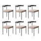 Open Back Dining Side Chair Contemporary Armless Dining Chairs for Home Black Beige 6 Piece Set Clearhalo 'Dining Chairs' 'Dining Tables & Seating' 'dining_chair' 'furn' 'furn_dining_chair' 'Furniture' 'Kitchen & Dining Furniture' 5898107