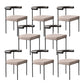 Open Back Dining Side Chair Contemporary Armless Dining Chairs for Home Black Beige 8 Piece Set Clearhalo 'Dining Chairs' 'Dining Tables & Seating' 'dining_chair' 'furn' 'furn_dining_chair' 'Furniture' 'Kitchen & Dining Furniture' 5898108