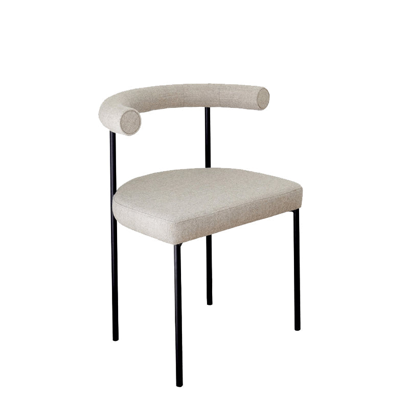 Open Back Dining Side Chair Contemporary Armless Dining Chairs for Home Off-White 1 Piece Clearhalo 'Dining Chairs' 'Dining Tables & Seating' 'dining_chair' 'furn' 'furn_dining_chair' 'Furniture' 'Kitchen & Dining Furniture' 5898109
