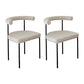 Open Back Dining Side Chair Contemporary Armless Dining Chairs for Home Off-White 2 Piece Set Clearhalo 'Dining Chairs' 'Dining Tables & Seating' 'dining_chair' 'furn' 'furn_dining_chair' 'Furniture' 'Kitchen & Dining Furniture' 5898110