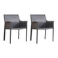 Modern Faux Leather Dining Chairs Solid Back Home Arm Side Chair