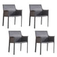 Modern Faux Leather Dining Chairs Solid Back Home Arm Side Chair