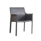 Modern Faux Leather Dining Chairs Solid Back Home Arm Side Chair