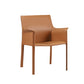 Modern Faux Leather Dining Chairs Solid Back Home Arm Side Chair