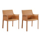 Modern Faux Leather Dining Chairs Solid Back Home Arm Side Chair
