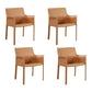 Modern Faux Leather Dining Chairs Solid Back Home Arm Side Chair