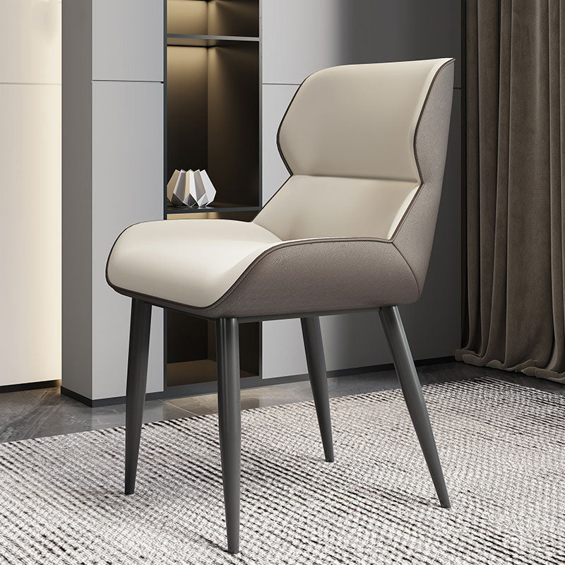 Modern Style Parsons Dining Chair Faux Leather Armless Dining Chair White 1 Piece Clearhalo 'Dining Chairs' 'Dining Tables & Seating' 'dining_chair' 'furn' 'furn_dining_chair' 'Furniture' 'Kitchen & Dining Furniture' 5898159