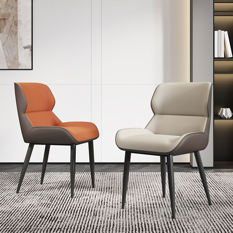 Modern Style Parsons Dining Chair Faux Leather Armless Dining Chair Clearhalo 'Dining Chairs' 'Dining Tables & Seating' 'dining_chair' 'furn' 'furn_dining_chair' 'Furniture' 'Kitchen & Dining Furniture' 5898164