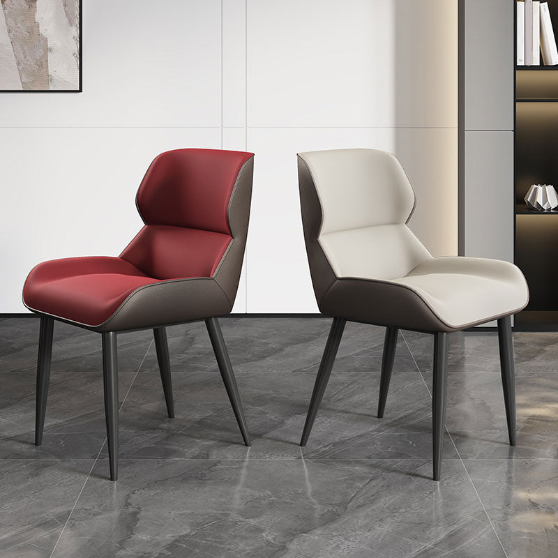 Modern Style Parsons Dining Chair Faux Leather Armless Dining Chair Clearhalo 'Dining Chairs' 'Dining Tables & Seating' 'dining_chair' 'furn' 'furn_dining_chair' 'Furniture' 'Kitchen & Dining Furniture' 5898166