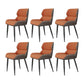 Modern Style Parsons Dining Chair Faux Leather Armless Dining Chair Orange 6 Piece Set Clearhalo 'Dining Chairs' 'Dining Tables & Seating' 'dining_chair' 'furn' 'furn_dining_chair' 'Furniture' 'Kitchen & Dining Furniture' 5898179