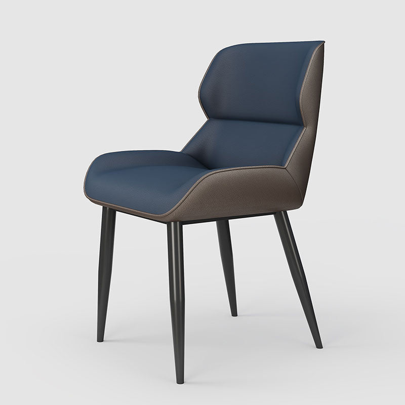 Modern Style Parsons Dining Chair Faux Leather Armless Dining Chair Blue 1 Piece Clearhalo 'Dining Chairs' 'Dining Tables & Seating' 'dining_chair' 'furn' 'furn_dining_chair' 'Furniture' 'Kitchen & Dining Furniture' 5898186