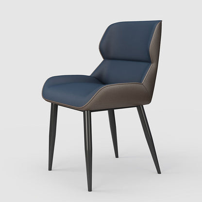 Modern Style Parsons Dining Chair Faux Leather Armless Dining Chair Blue 1 Piece Clearhalo 'Dining Chairs' 'Dining Tables & Seating' 'dining_chair' 'furn' 'furn_dining_chair' 'Furniture' 'Kitchen & Dining Furniture' 5898186
