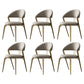 Glam Style Armless Dining Chairs Faux Leather Open Back Side Chair