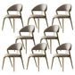 Glam Style Armless Dining Chairs Faux Leather Open Back Side Chair