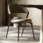Glam Style Armless Dining Chairs Faux Leather Open Back Side Chair