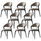 Glam Style Armless Dining Chairs Faux Leather Open Back Side Chair
