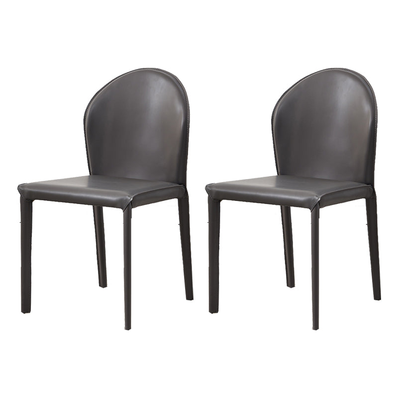 Contemporary Kitchen Dining Side Chair Matte Finish Dining Chair Dark Gray 2 Piece Set Clearhalo 'Dining Chairs' 'Dining Tables & Seating' 'dining_chair' 'furn' 'furn_dining_chair' 'Furniture' 'Kitchen & Dining Furniture' 5898214