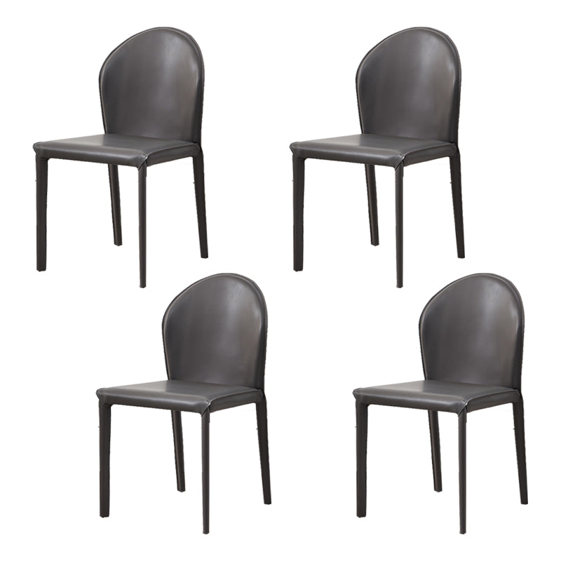 Contemporary Kitchen Dining Side Chair Matte Finish Dining Chair Dark Gray 4 Piece Set Clearhalo 'Dining Chairs' 'Dining Tables & Seating' 'dining_chair' 'furn' 'furn_dining_chair' 'Furniture' 'Kitchen & Dining Furniture' 5898216