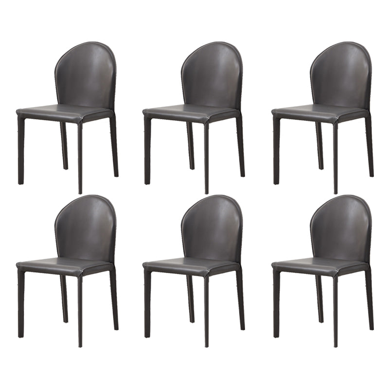 Contemporary Kitchen Dining Side Chair Matte Finish Dining Chair Dark Gray 6 Piece Set Clearhalo 'Dining Chairs' 'Dining Tables & Seating' 'dining_chair' 'furn' 'furn_dining_chair' 'Furniture' 'Kitchen & Dining Furniture' 5898218