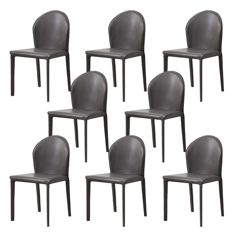 Contemporary Kitchen Dining Side Chair Matte Finish Dining Chair Dark Gray 8 Piece Set Clearhalo 'Dining Chairs' 'Dining Tables & Seating' 'dining_chair' 'furn' 'furn_dining_chair' 'Furniture' 'Kitchen & Dining Furniture' 5898221