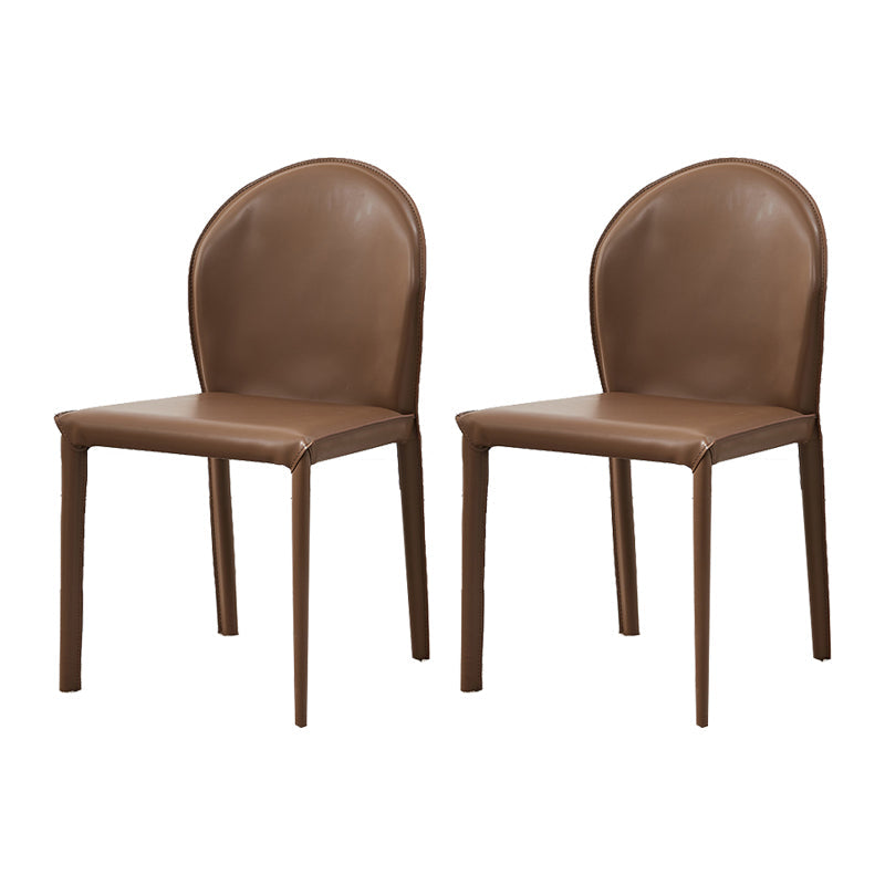 Contemporary Kitchen Dining Side Chair Matte Finish Dining Chair Dark Brown 2 Piece Set Clearhalo 'Dining Chairs' 'Dining Tables & Seating' 'dining_chair' 'furn' 'furn_dining_chair' 'Furniture' 'Kitchen & Dining Furniture' 5898224