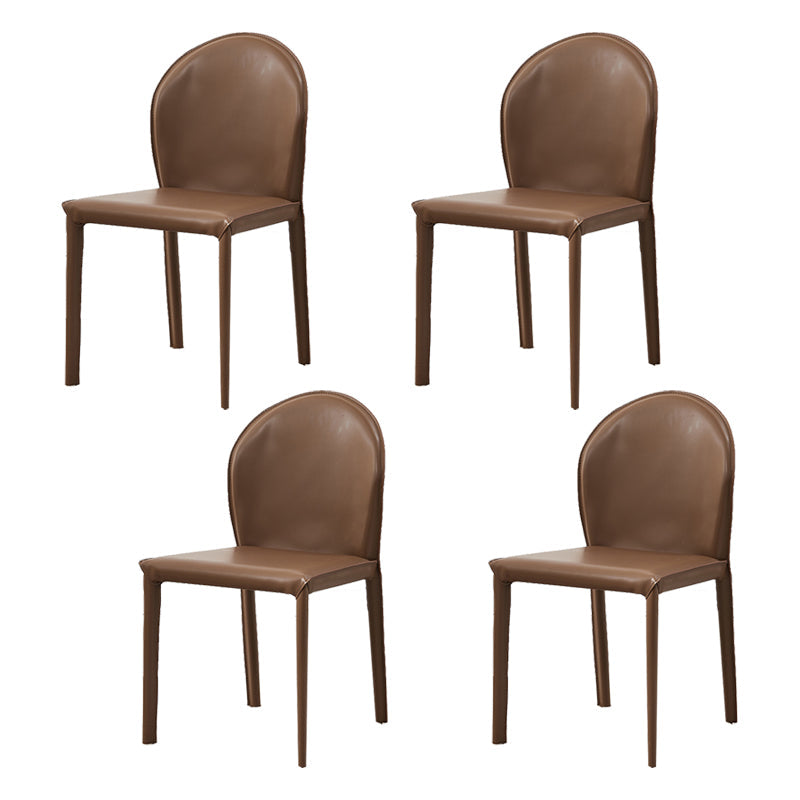 Contemporary Kitchen Dining Side Chair Matte Finish Dining Chair Dark Brown 4 Piece Set Clearhalo 'Dining Chairs' 'Dining Tables & Seating' 'dining_chair' 'furn' 'furn_dining_chair' 'Furniture' 'Kitchen & Dining Furniture' 5898227