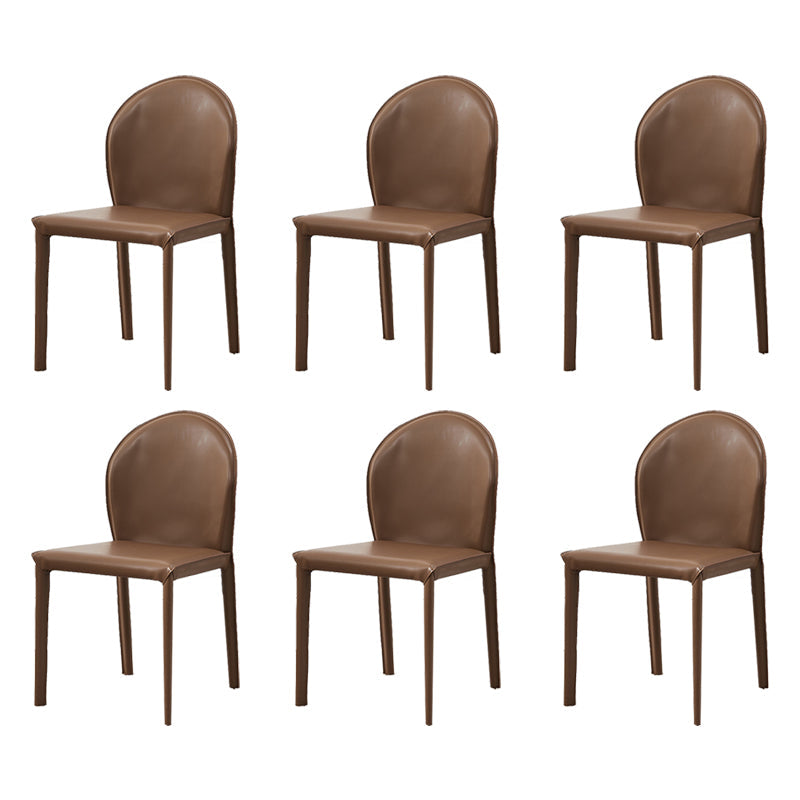 Contemporary Kitchen Dining Side Chair Matte Finish Dining Chair Dark Brown 6 Piece Set Clearhalo 'Dining Chairs' 'Dining Tables & Seating' 'dining_chair' 'furn' 'furn_dining_chair' 'Furniture' 'Kitchen & Dining Furniture' 5898228